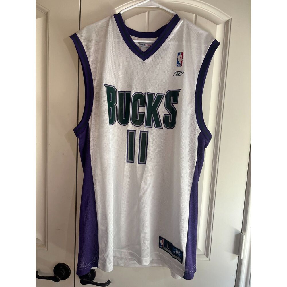 Vintage T.J. Ford Milwaukee Bucks #11 Reebok NBA Jersey Mens Large Y2K